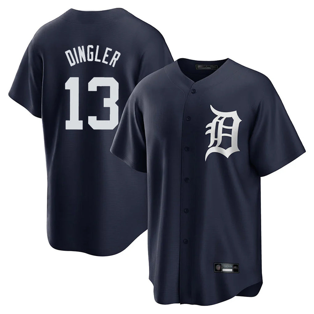 Tlead D.Tigers #13 Dillon Dingler Player Navy Game Home Stitched Jerseys