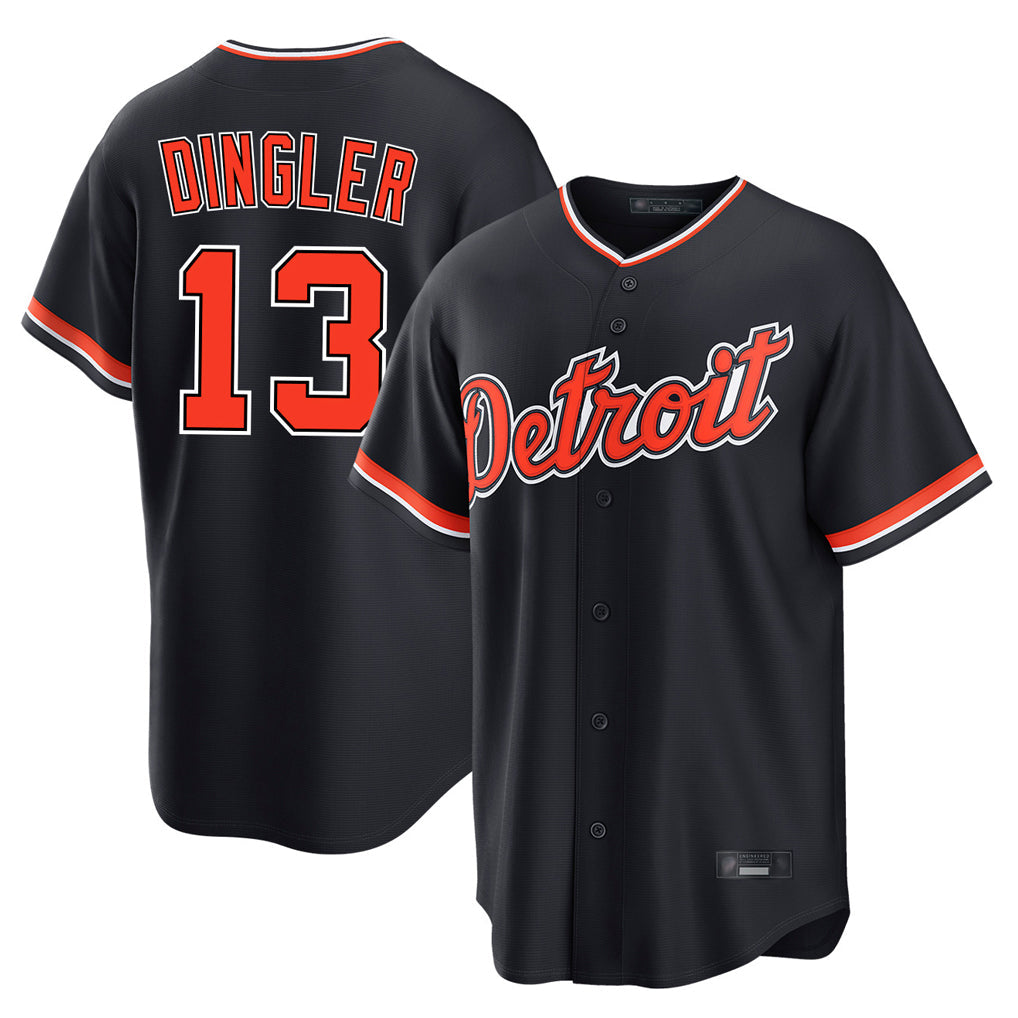 Tlead D.Tigers #13 Dillon Dingler Player Navy Home Game Stitched Jerseys