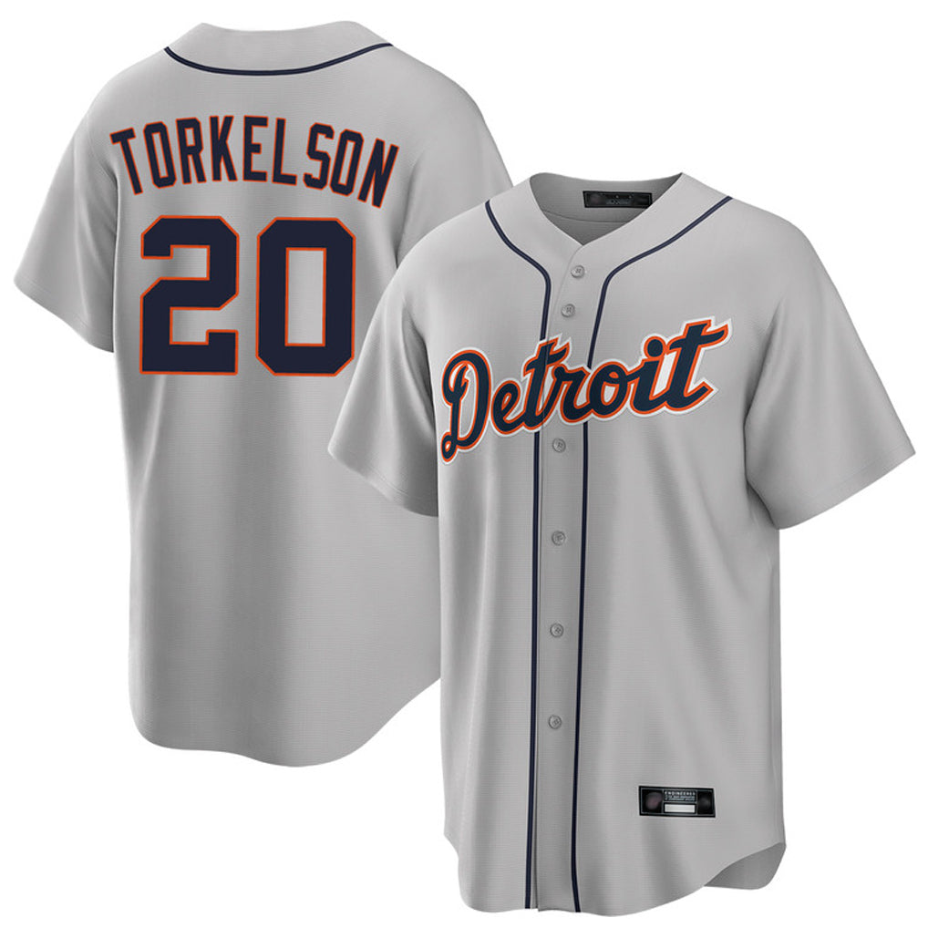 Tlead D.Tigers #20 Spencer Torkelson Player Gray Home Game Stitched Jerseys