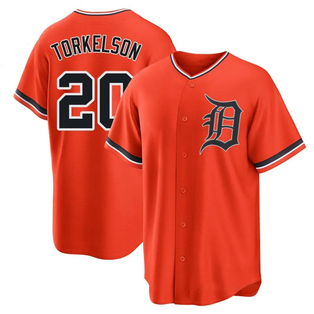 Tlead D.Tigers #20 Spencer Torkelson Player Orange Home Game Stitched Jerseys