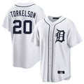 Tlead D.Tigers #20 Spencer Torkelson Player White Home Game Stitched Jerseys
