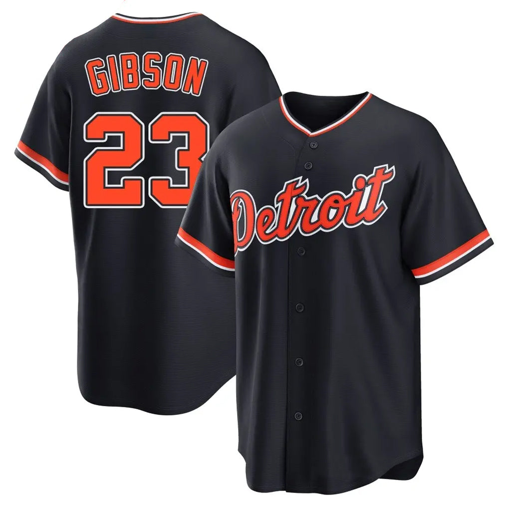 Tlead D.Tigers #23 Kirk Gibson Player Navy Home Game Stitched Jerseys