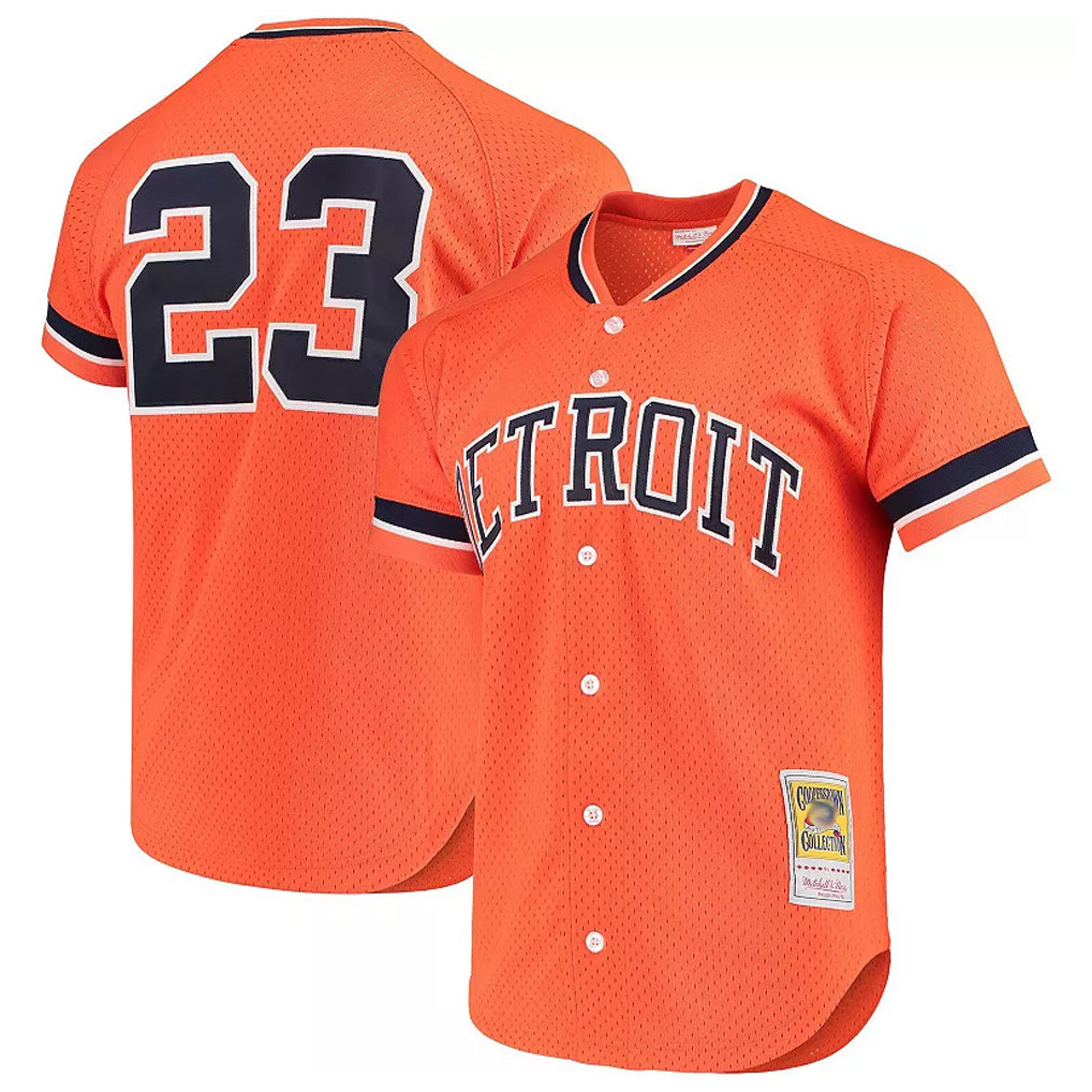 Tlead D.Tigers #23 Kirk Gibson Player Orange DMitchell & Ness Cooperstown Collection Batting Limited Stitched Jerseys