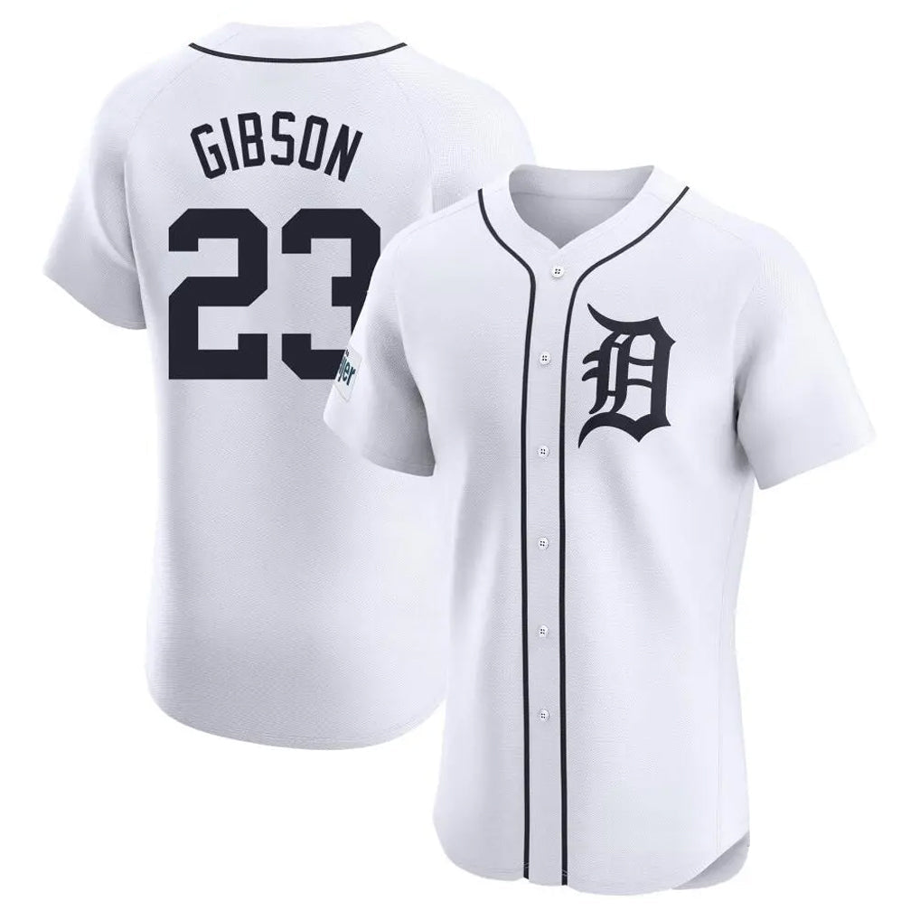 Tlead D.Tigers #23 Kirk Gibson Player White Limited Elite Home Stitched Jerseys