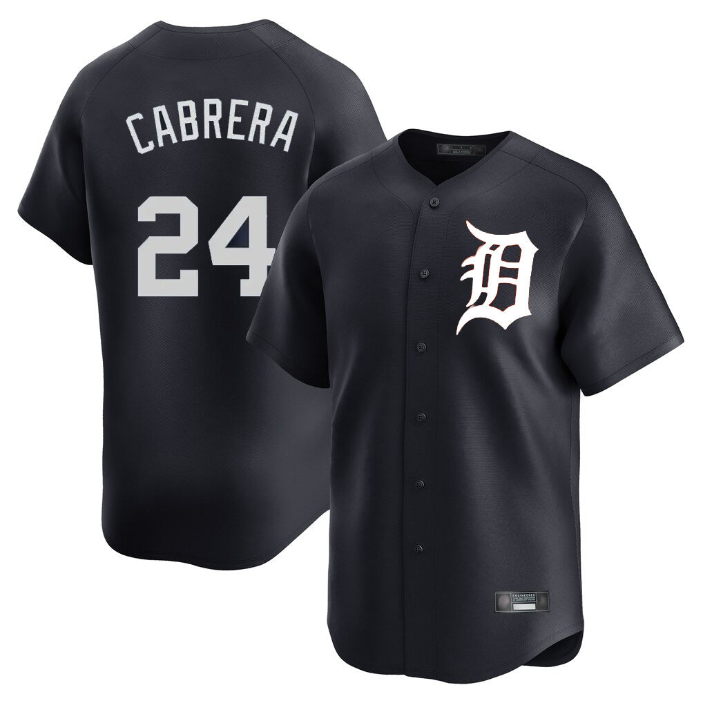 Tlead D.Tigers #24 Miguel Cabrera Player Navy Home Limited Game Stitched Jerseys
