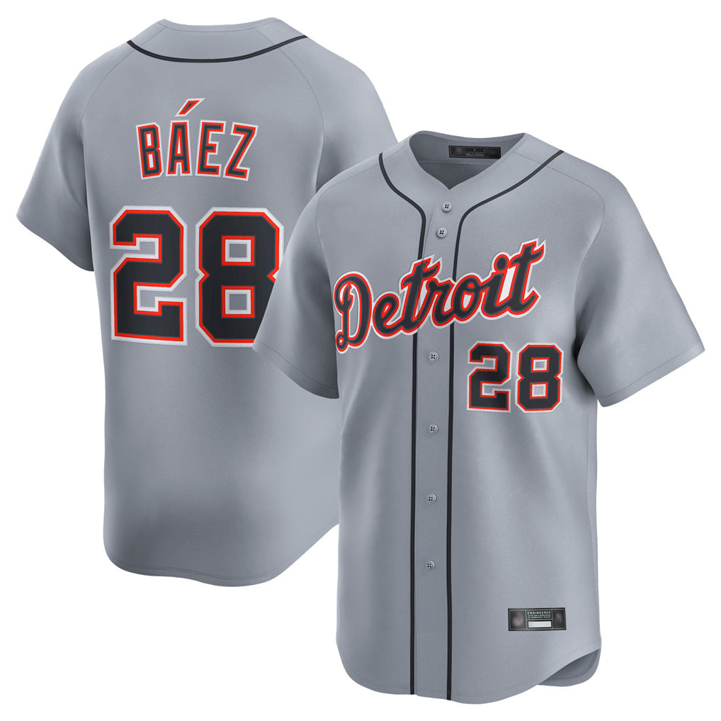 Tlead D.Tigers #28 Javier B¡§¡éez Player Gray Home Limited Stitched Jerseys