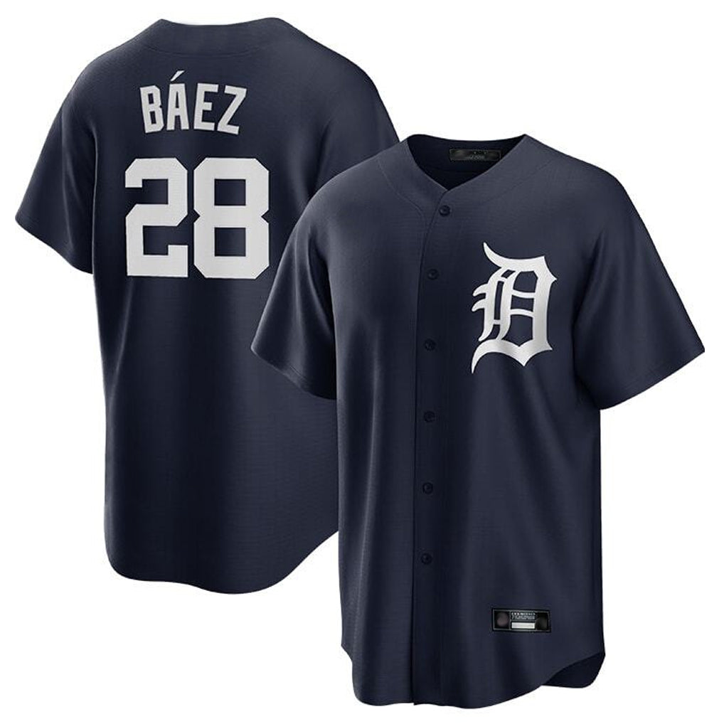 Tlead D.Tigers #28 Javier B¡§¡éez Player Navy Game Home Stitched Jerseys