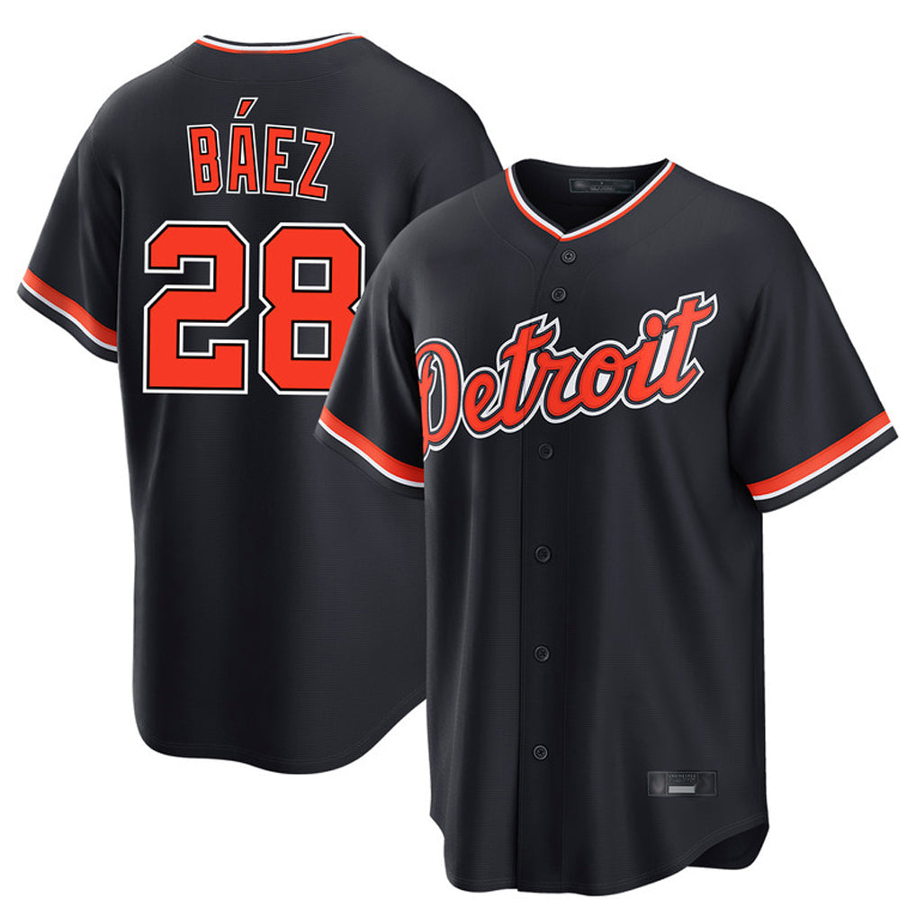 Tlead D.Tigers #28 Javier B¡§¡éez Player Navy Home Game Stitched Jerseys