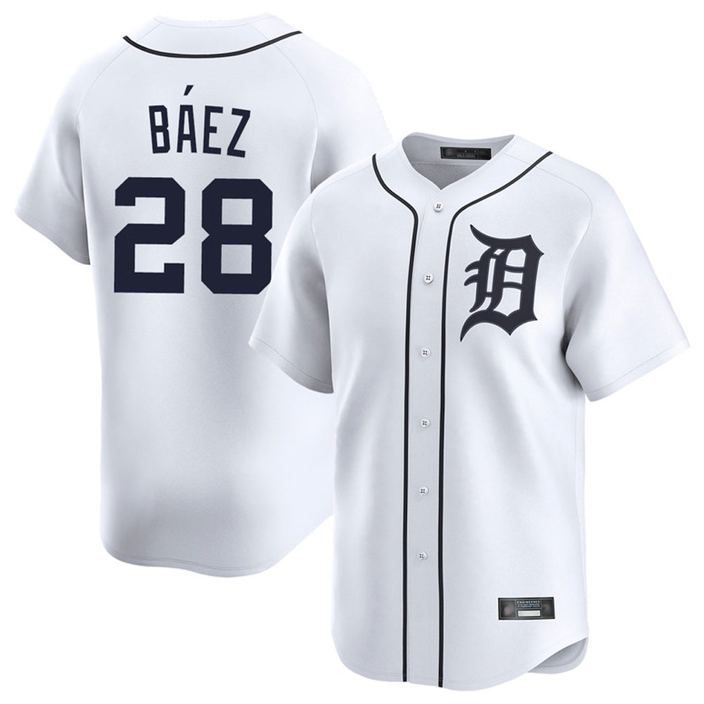 Tlead D.Tigers #28 Javier B¡§¡éez Player White Home Limited Stitched Jerseys