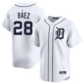 Tlead D.Tigers #28 Javier B¡§¡éez Player White Home Limited Stitched Jerseys