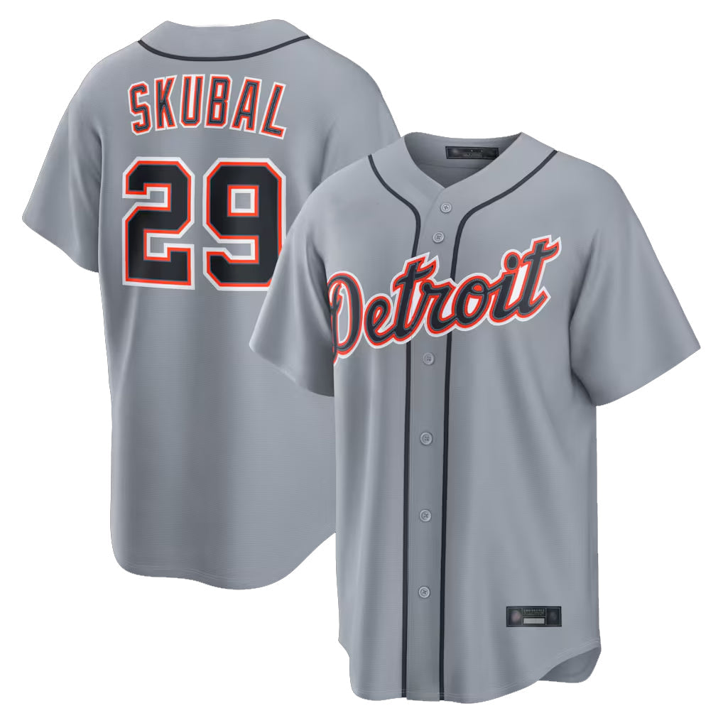 Tlead D.Tigers #29 Tarik Skubal Player Gray Home Game Stitched Jerseys