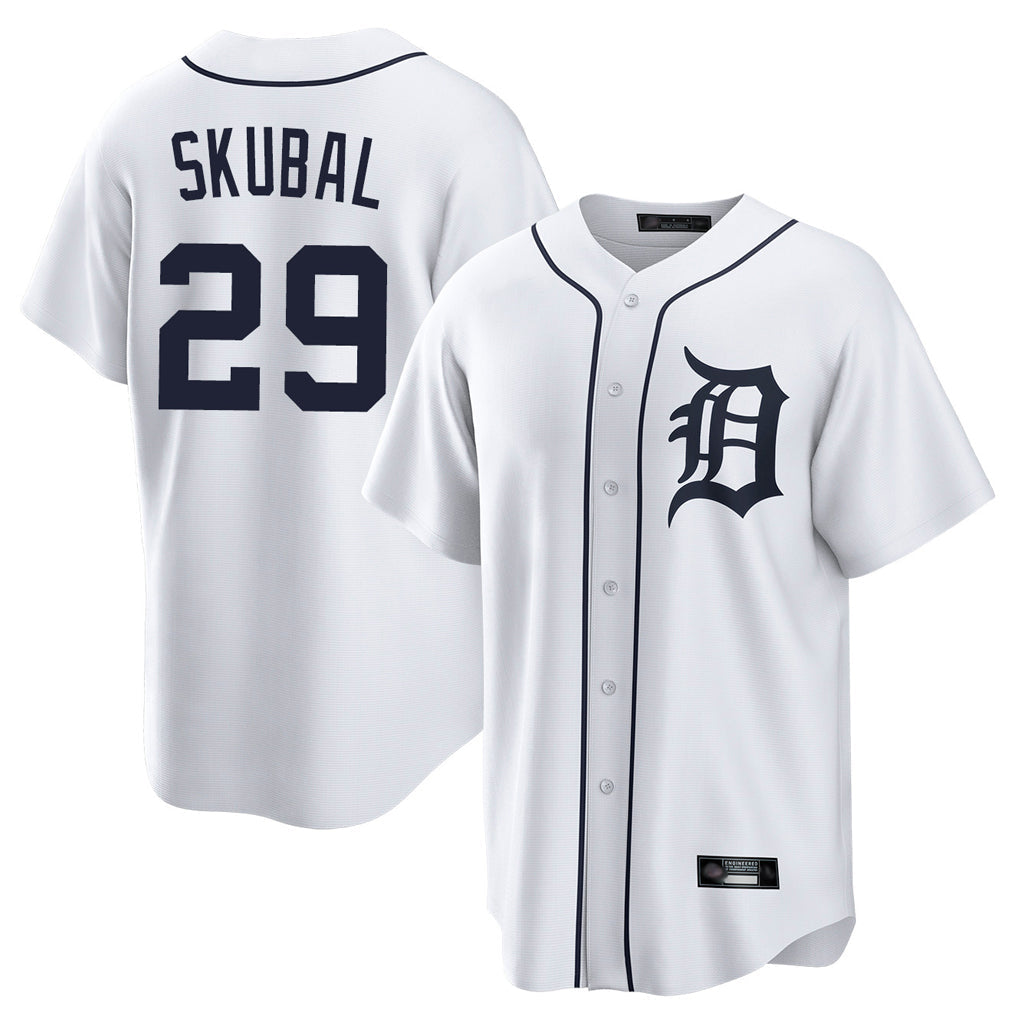 Tlead D.Tigers #29 Tarik Skubal Player White Home Game Stitched Jerseys