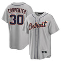 Tlead D.Tigers #30 Kerry Carpenter Player Gray Home Game Stitched Jerseys