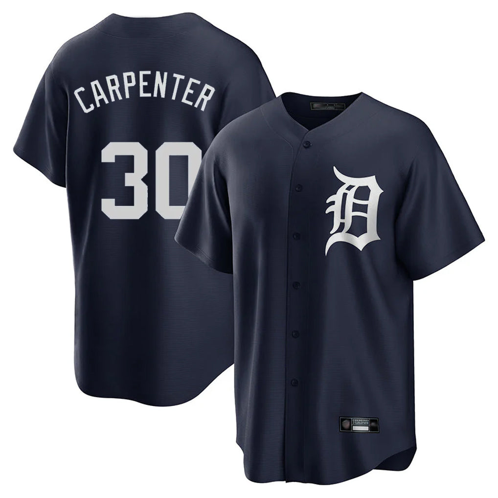 Tlead D.Tigers #30 Kerry Carpenter Player Navy Game Home Stitched Jerseys