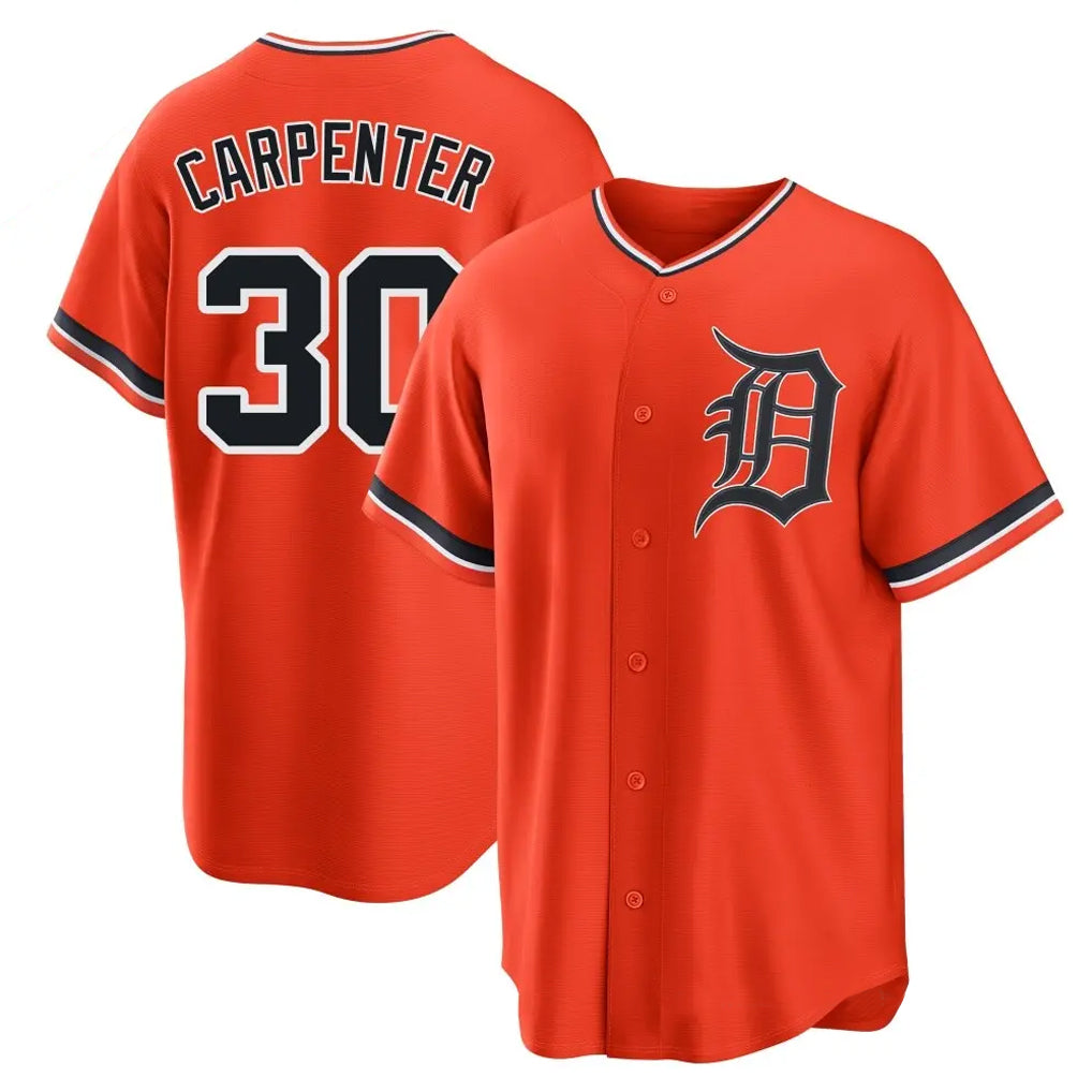 Tlead D.Tigers #30 Kerry Carpenter Player Orange Home Game Stitched Jerseys
