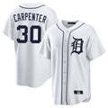 Tlead D.Tigers #30 Kerry Carpenter Player White Home Game Stitched Jerseys