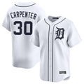 Tlead D.Tigers #30 Kerry Carpenter Player White Home Limited Stitched Jerseys