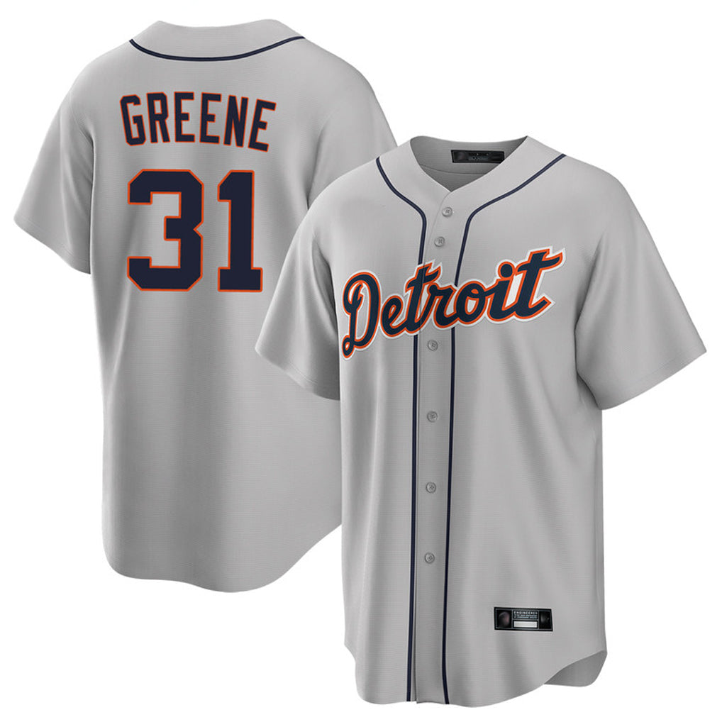 Tlead D.Tigers #31 Riley Greene Player Gray Home Game Stitched Jerseys