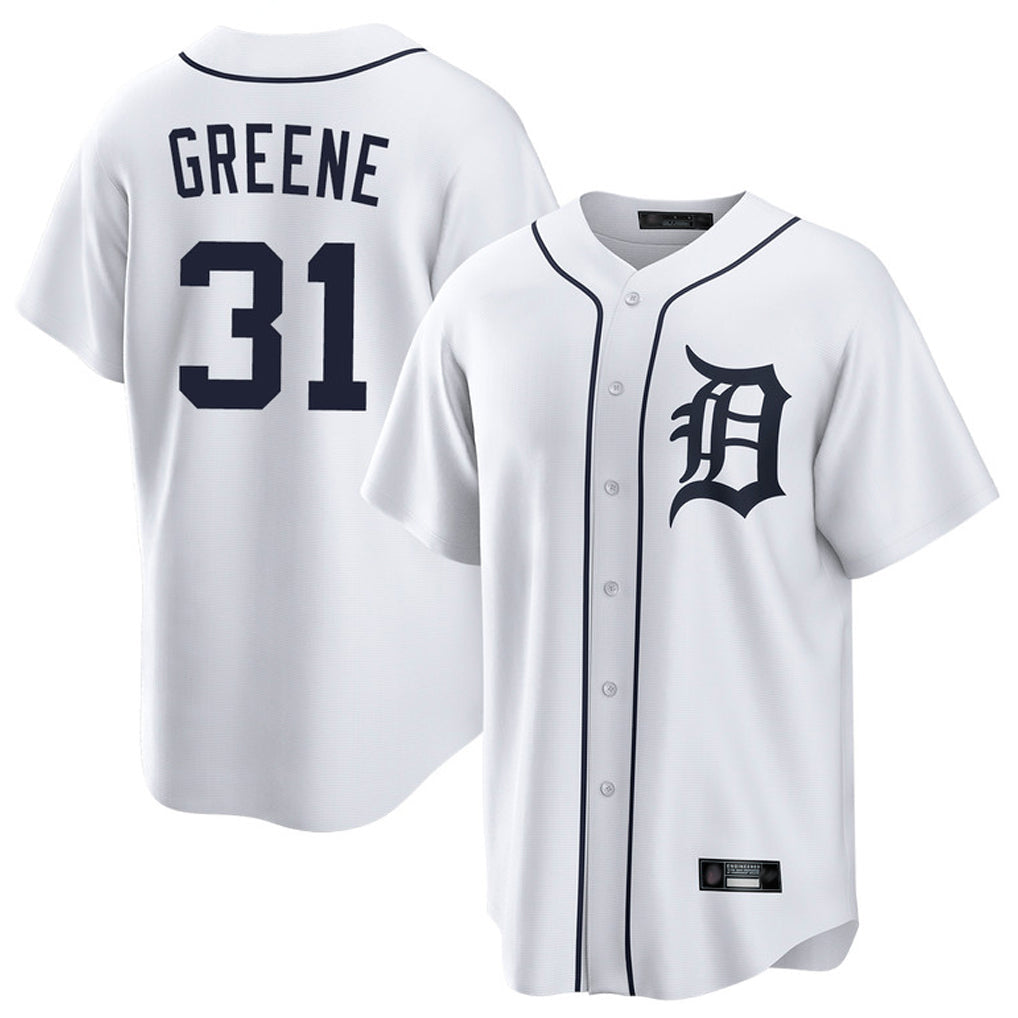 Tlead D.Tigers #31 Riley Greene Player White Home Game Stitched Jerseys