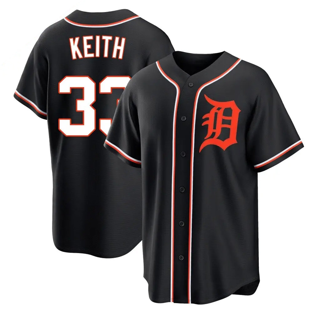 Tlead D.Tigers #33 Colt Keith Player Black Fashion Out Home Game Stitched Jerseys