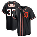 Tlead D.Tigers #33 Colt Keith Player Black Fashion Out Home Game Stitched Jerseys