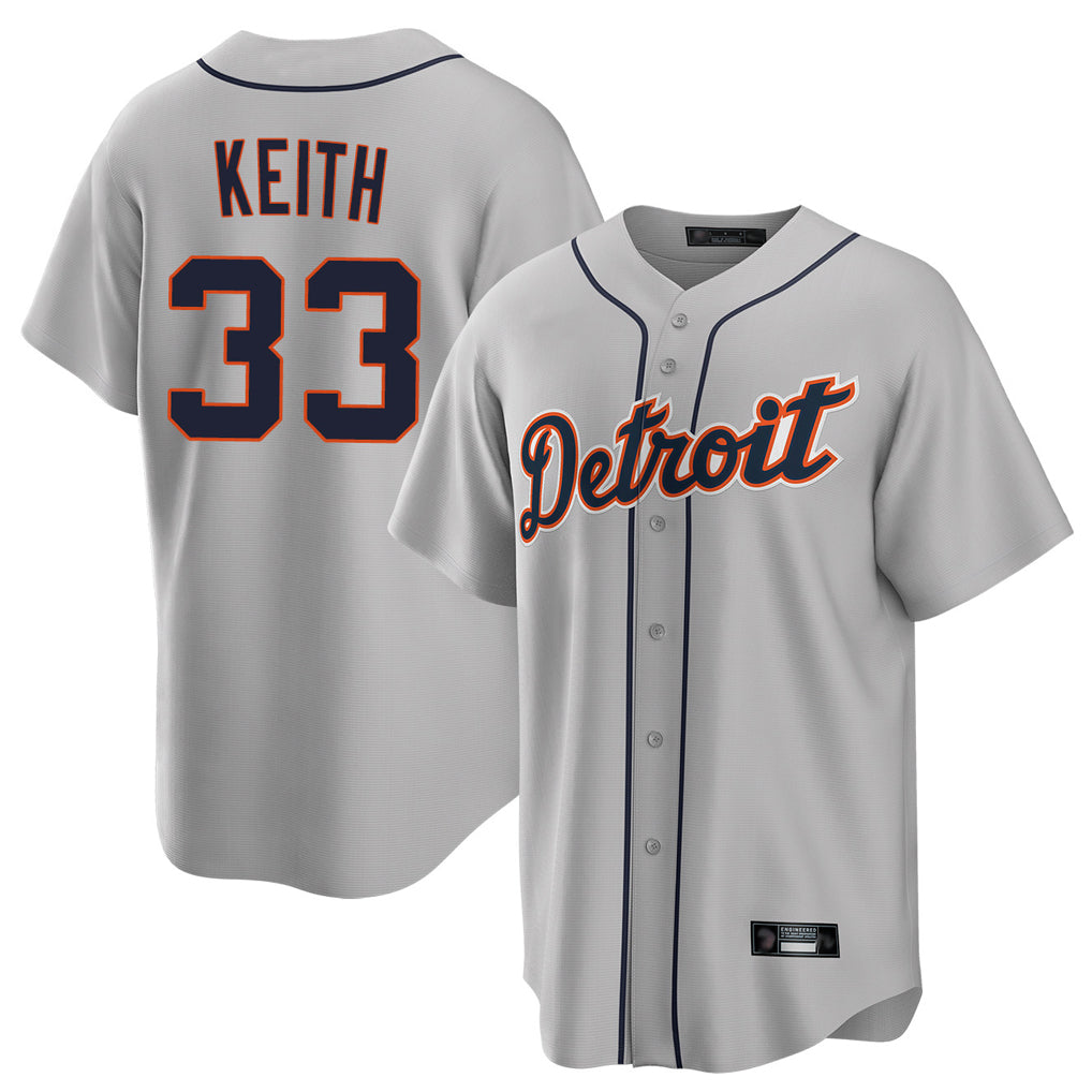 Tlead D.Tigers #33 Colt Keith Player Gray Home Game Stitched Jerseys