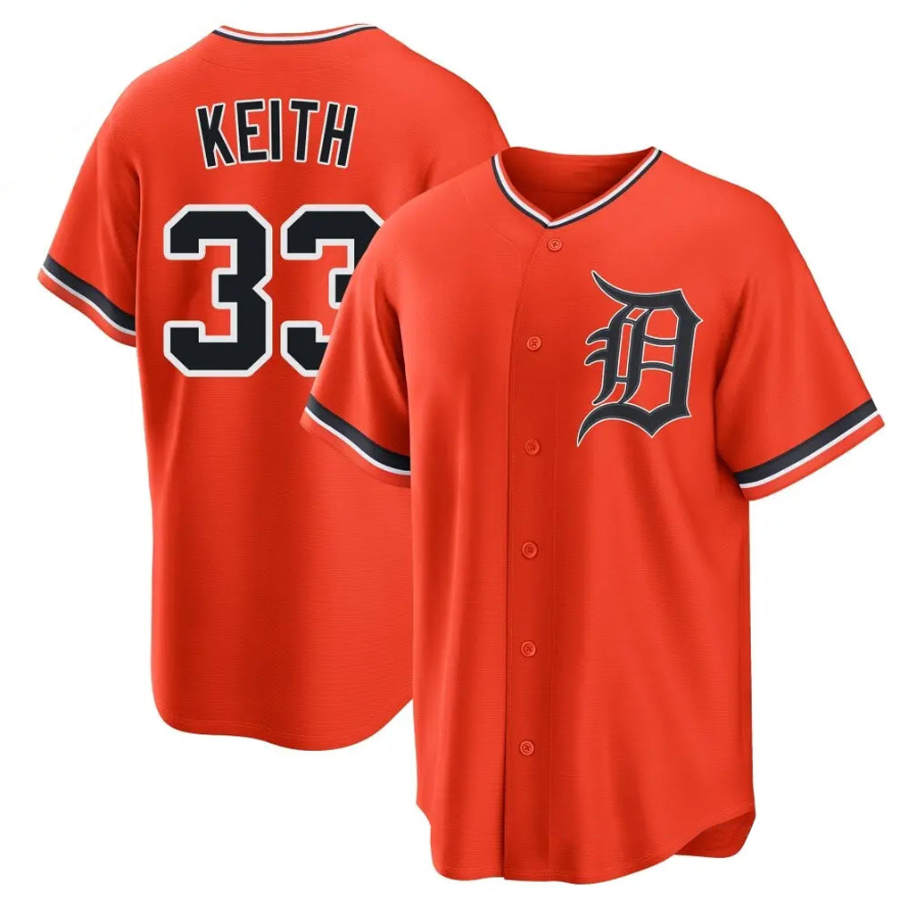 Tlead D.Tigers #33 Colt Keith Player Orange Home Game Stitched Jerseys