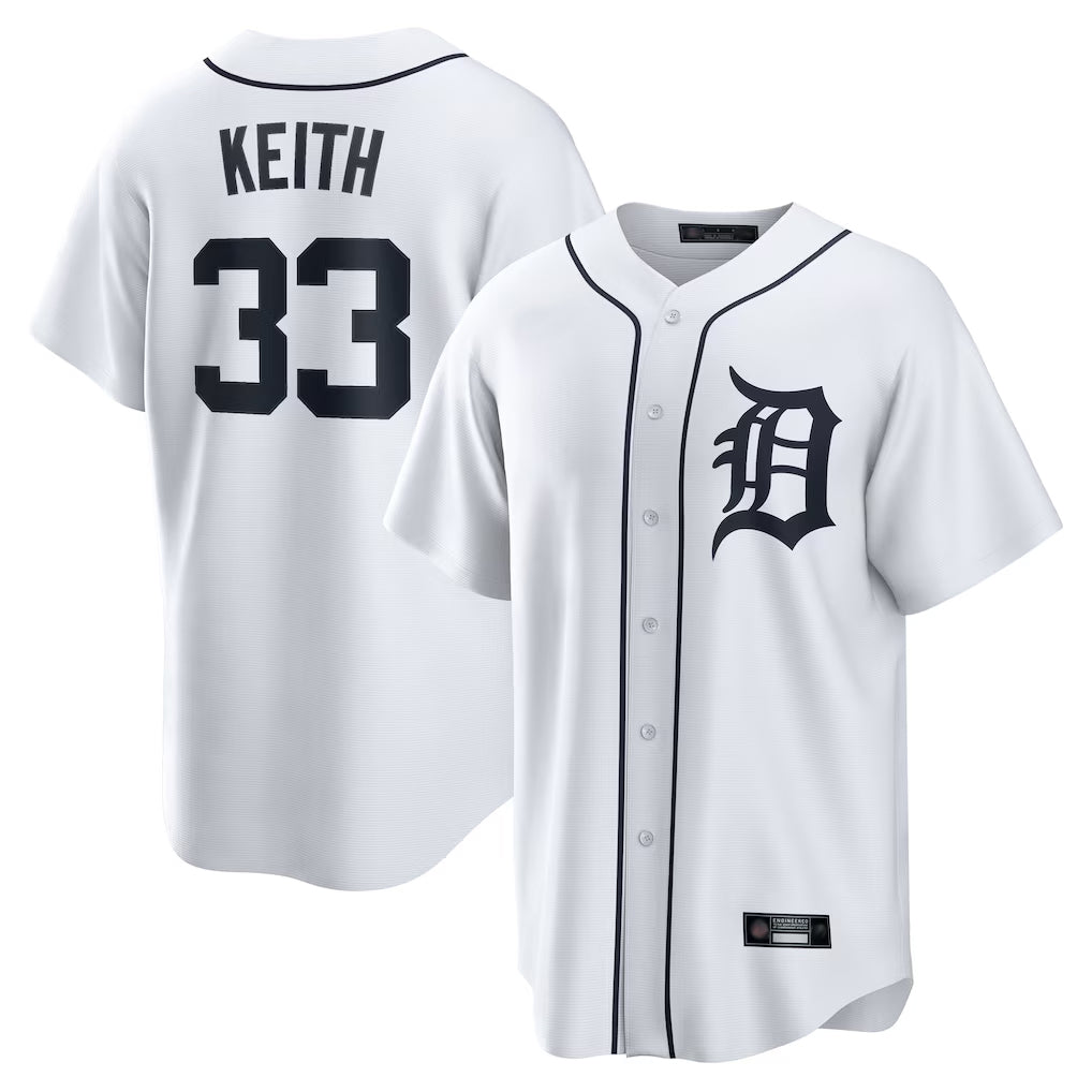 Tlead D.Tigers #33 Colt Keith Player White Home Game Stitched Jerseys