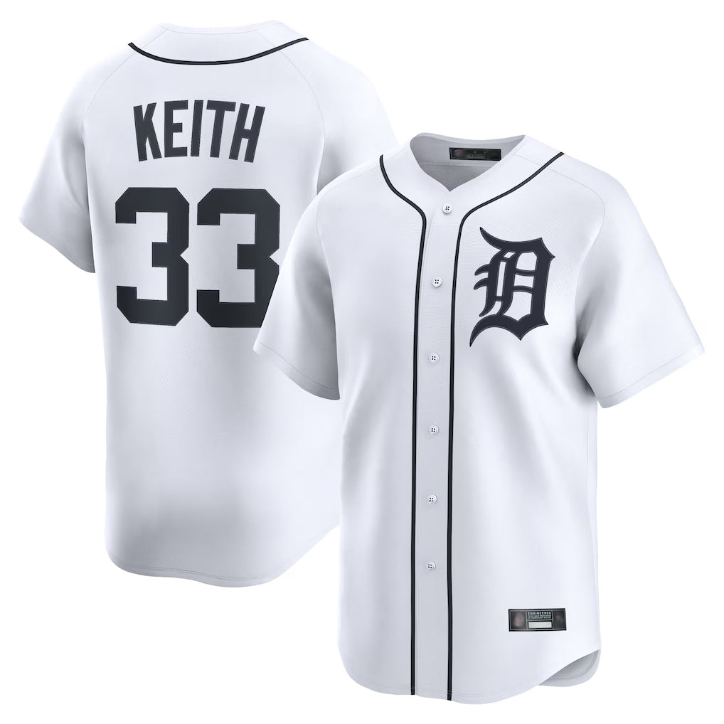 Tlead D.Tigers #33 Colt Keith Player White Home Limited Stitched Jerseys