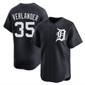 Tlead D.Tigers #35 Justin Verlander Player Navy Home Limited Game Stitched Jerseys