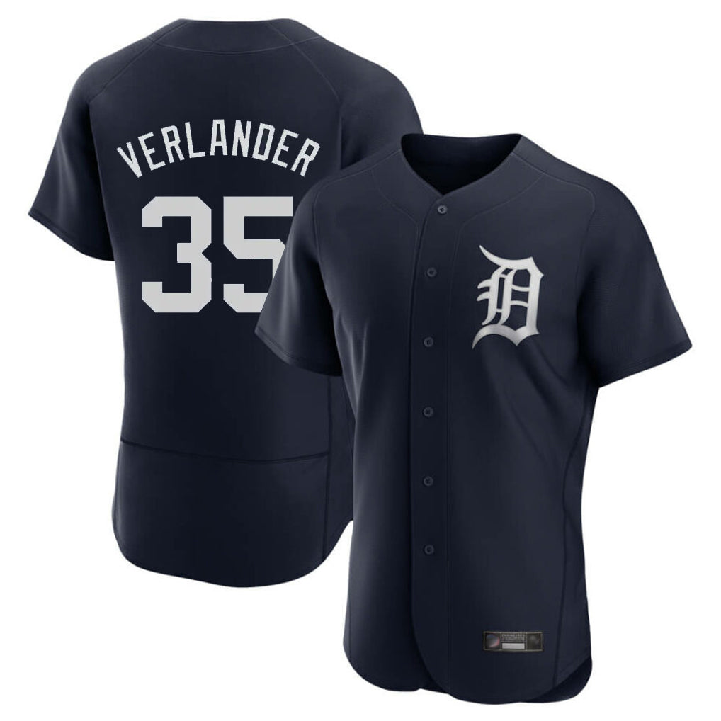 Tlead D.Tigers #35 Justin Verlander Player Navy Limited Elite Home Stitched Jerseys