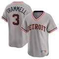 Tlead D.Tigers #3 Alan Trammell Player Gray Cooperstown T-shirt Home Game Stitched Jerseys