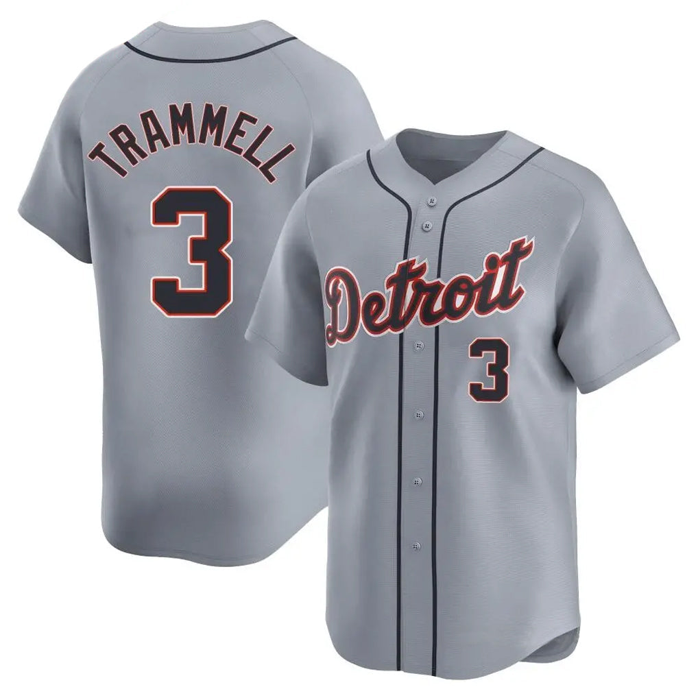 Tlead D.Tigers #3 Alan Trammell Player Gray Home Limited Stitched Jerseys