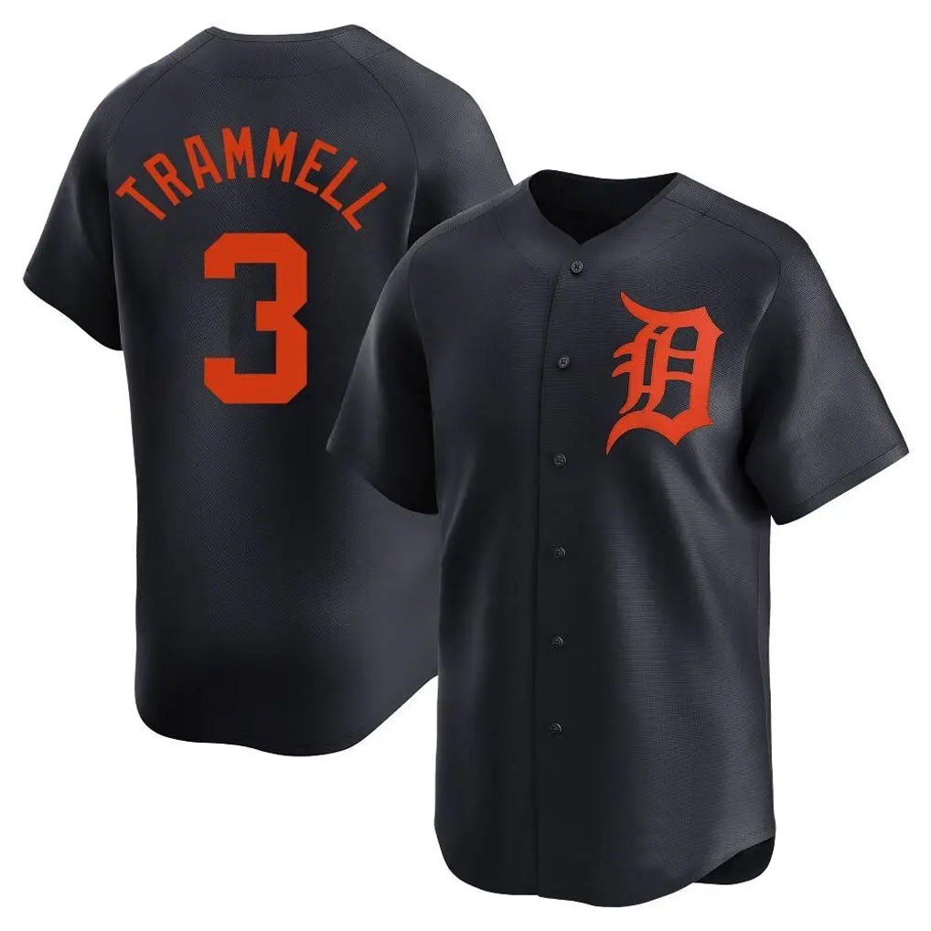 Tlead D.Tigers #3 Alan Trammell Player Navy Home Limited Stitched Jerseys
