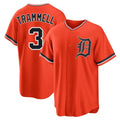 Tlead D.Tigers #3 Alan Trammell Player Orange Home Game Stitched Jerseys