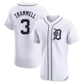 Tlead D.Tigers #3 Alan Trammell Player White Limited Elite Home Stitched Jerseys