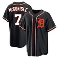 Tlead D.Tigers #7 Kevin McGonigle Player Black Fashion Out Home Game Stitched Jerseys
