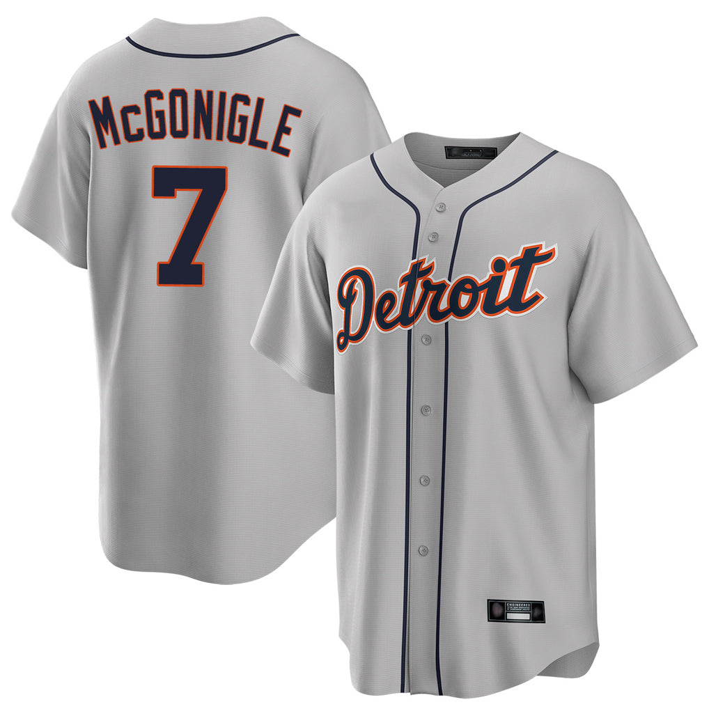 Tlead D.Tigers #7 Kevin McGonigle Player Gray Home Game Stitched Jerseys