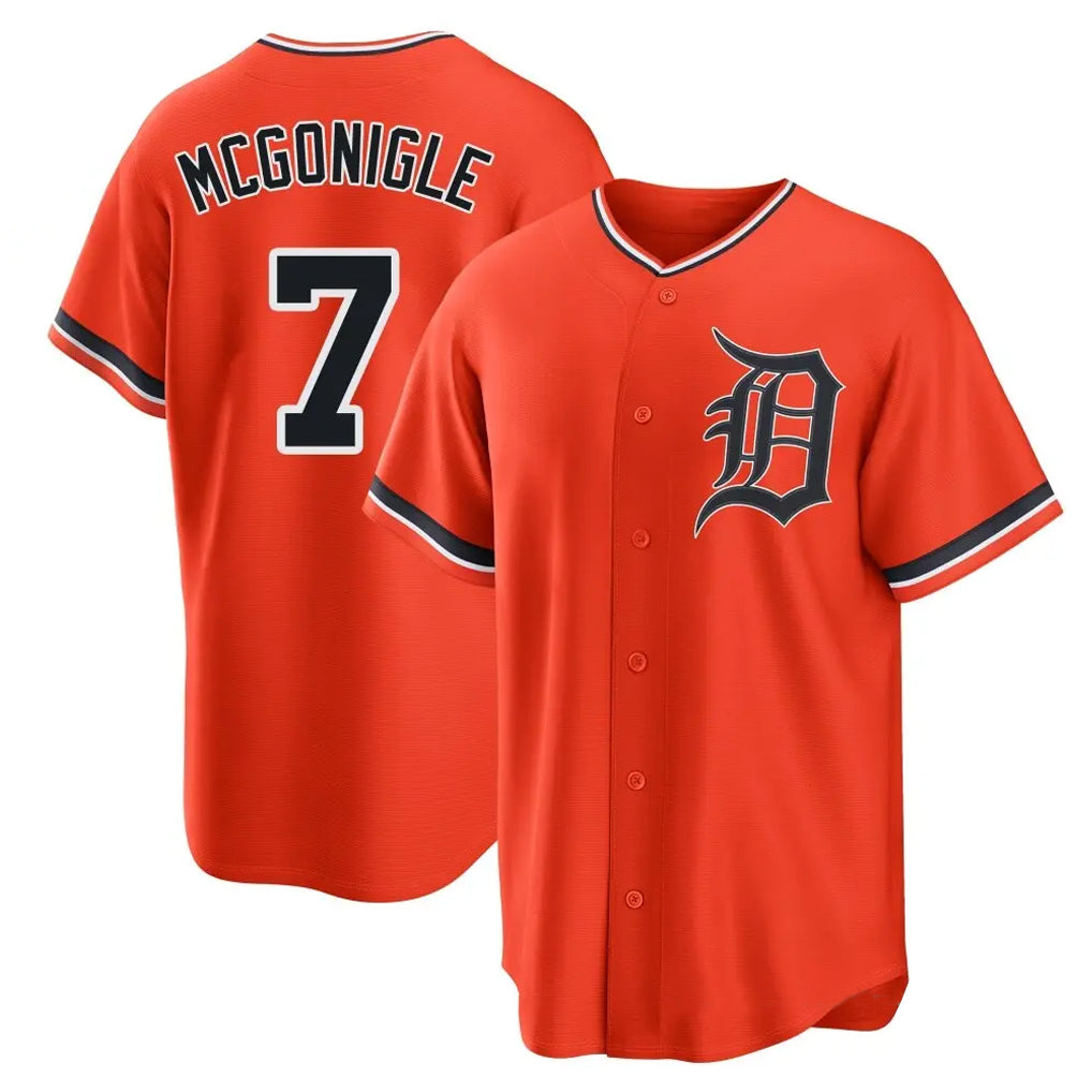 Tlead D.Tigers #7 Kevin McGonigle Player Orange Home Game Stitched Jerseys