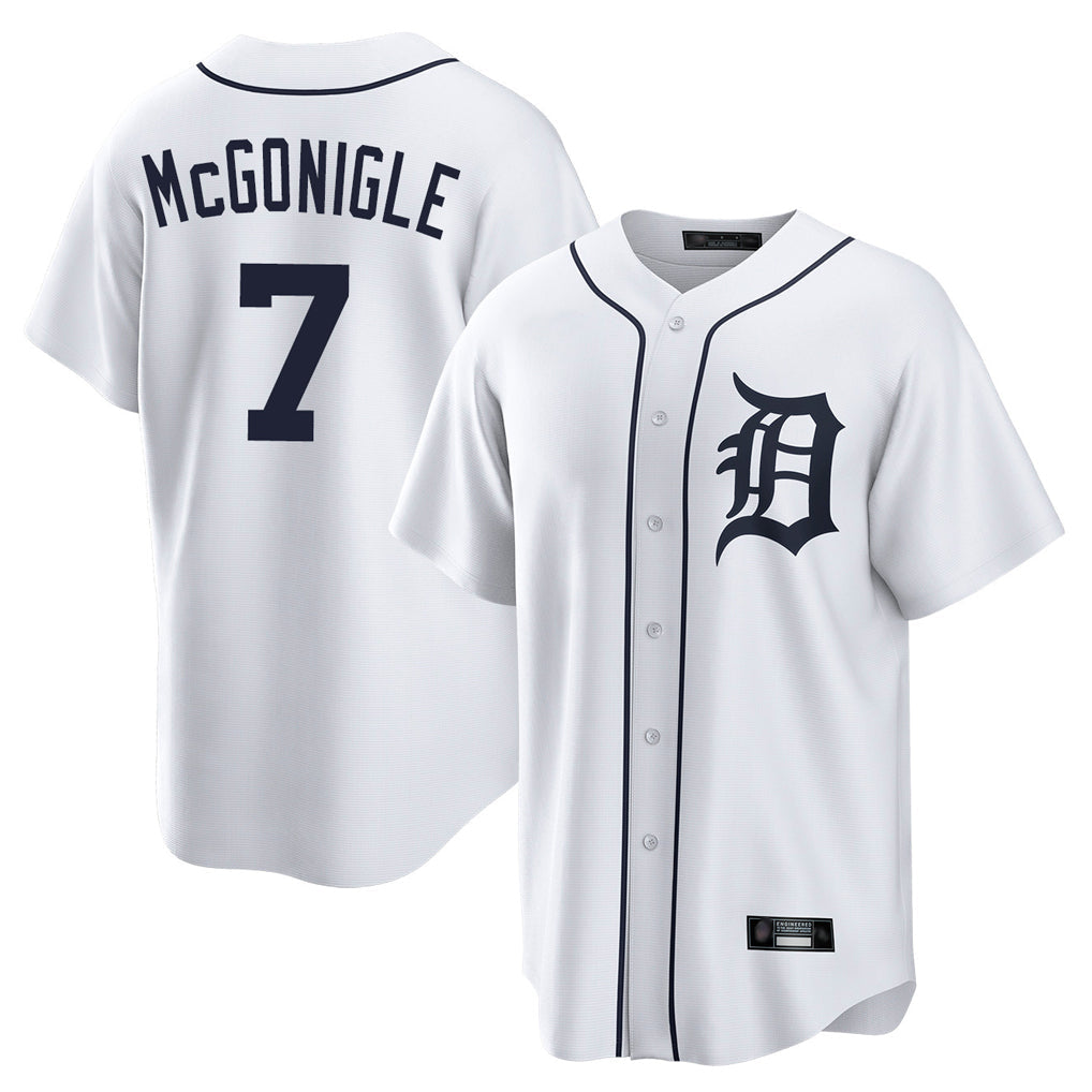Tlead D.Tigers #7 Kevin McGonigle Player White Home Game Stitched Jerseys