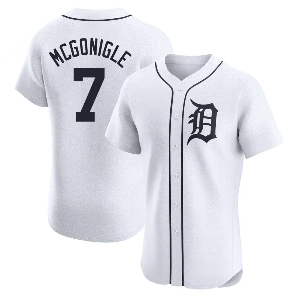 Tlead D.Tigers #7 Kevin McGonigle Player White Limited Elite Home Stitched Jerseys