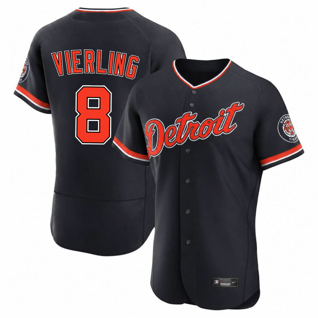 Tlead D.Tigers #8 Matt Vierling Player Navy Limited Elite Home Game Stitched Jerseys