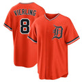 Tlead D.Tigers #8 Matt Vierling Player Orange Home Game Stitched Jerseys