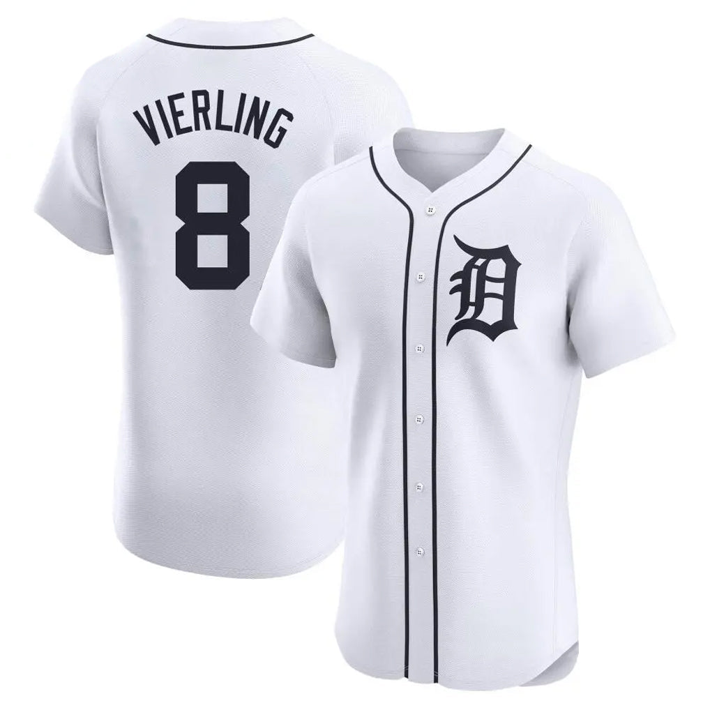 Tlead D.Tigers #8 Matt Vierling Player White Limited Elite Home Stitched Jerseys