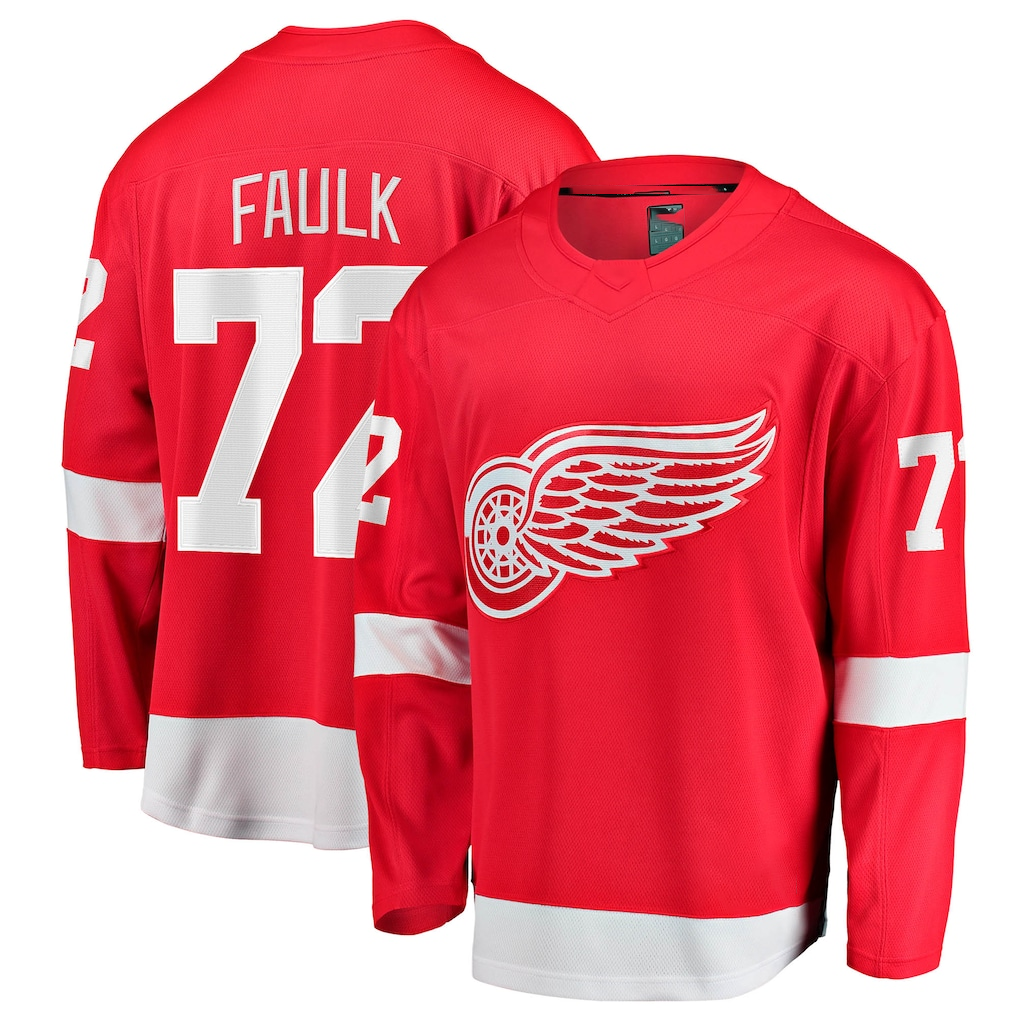 Tlead D.Red wings #72 Justin Faulk Red Home Breakaway Jerseys