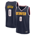 Tlead D.Nuggets #0 Christian Braun Navy Fast Break Replica Jerseys - Icon Edition