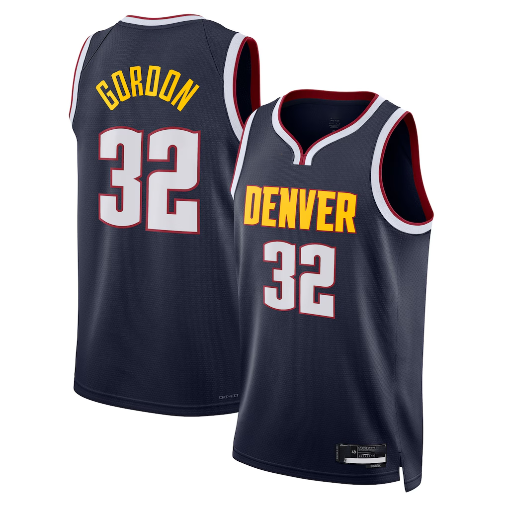 Tlead D.Nuggets #32 Aaron Gordon Navy Swingman Replica Jerseys - Icon Edition