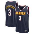 Tlead D.Nuggets #3 Julian Strawther Navy Fast Break Replica Player Jerseys - Icon Edition