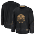 Tlead E.Oilers Black 2024 Military Appreciation Practice Jerseys