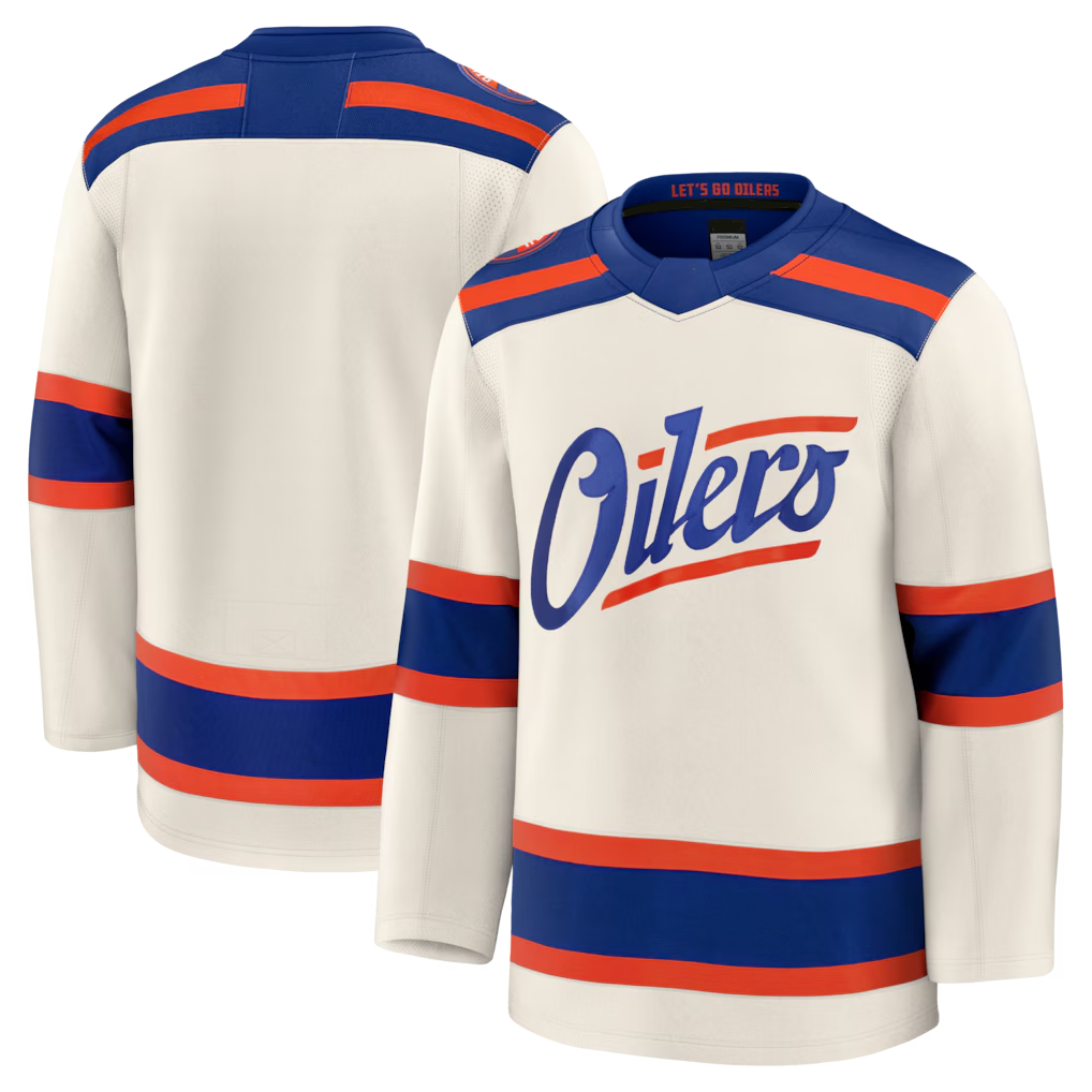 Tlead E.Oilers Light Beige Alternate Premium Jerseys